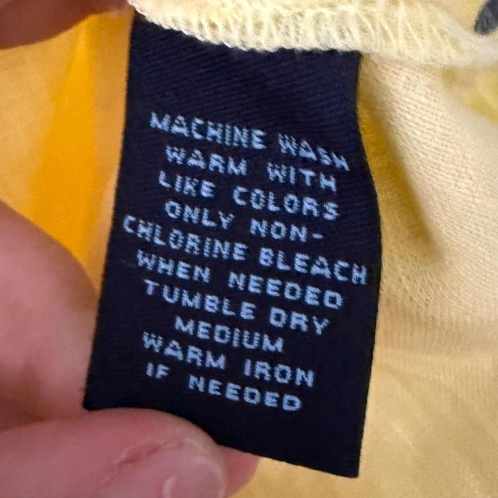 Coastal Restort Butter Yellow Linen Roll Tab Shirt Womens Large Fisherman Bright - Picture 7 of 7